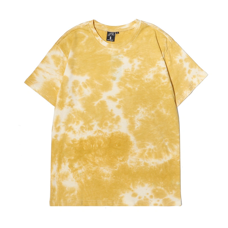 Hip-Hop Splash Ink Short-Sleeved Men Oversize Couple Tie and Dye T-Shirts