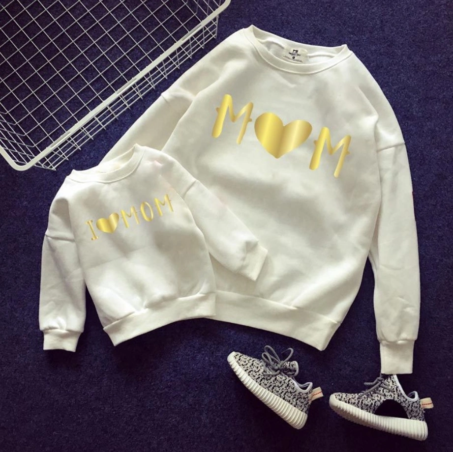 Mommy and Me Matching Outfits Hot Selling Cotton Clothing Fashion Casual Clothes Long Sleeve Shirt for Cute Printing Parent-Child