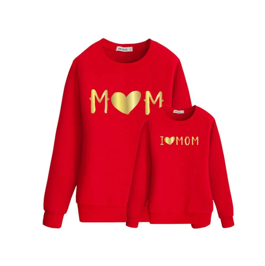 Mommy and Me Matching Outfits Hot Selling Cotton Clothing Fashion Casual Clothes Long Sleeve Shirt for Cute Printing Parent-Child