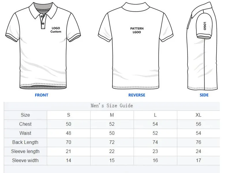 High Quality Cotton Casual Customized Embroidered Uniform Plain Golf Blank T Shirt Mens Polo Shirts