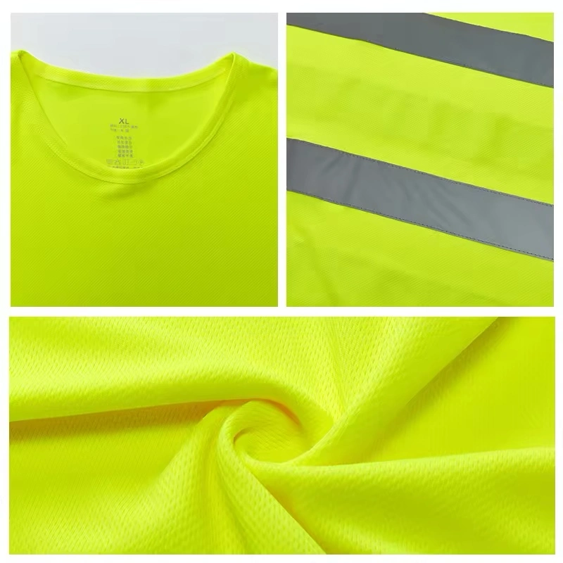 Dry Fit Short Bright Men Workwear Long Sleeve Work T-Shirt Safety Reflective