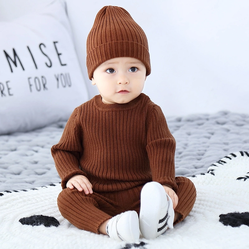 2023 Infant Toddler Baby Sweater Bubble Romper Chunky Knit Vintage Pullover Girls Boys&prime; Long Sleeve Oversized Baby Sweater