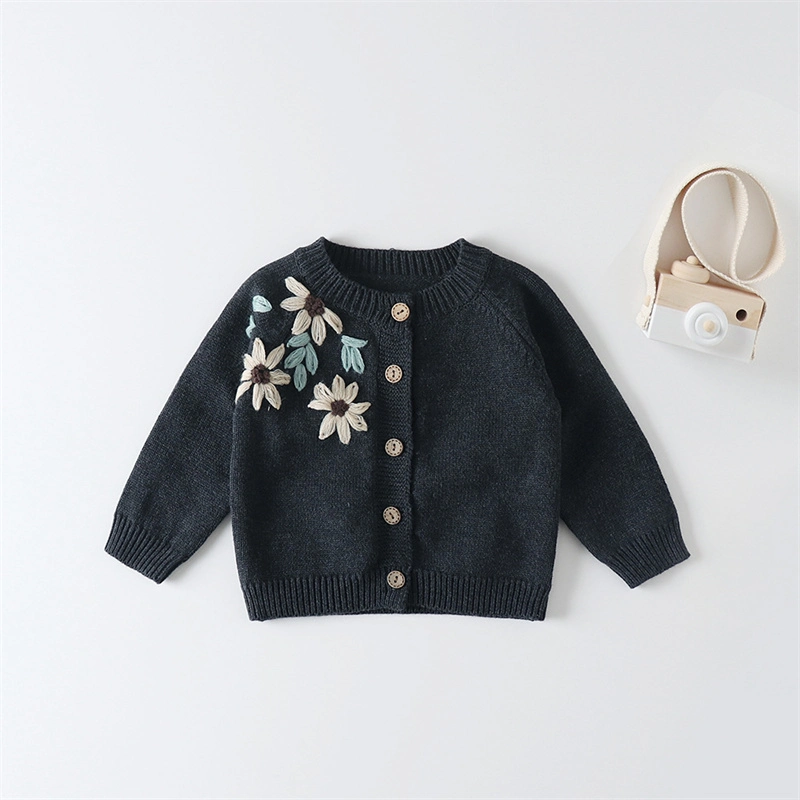 Children Baby Sweater Fashion Petals Collar Knitted Cardigan Jacket Baby Sweater Coat Girls Cardigan Autumn Winter Sweaters