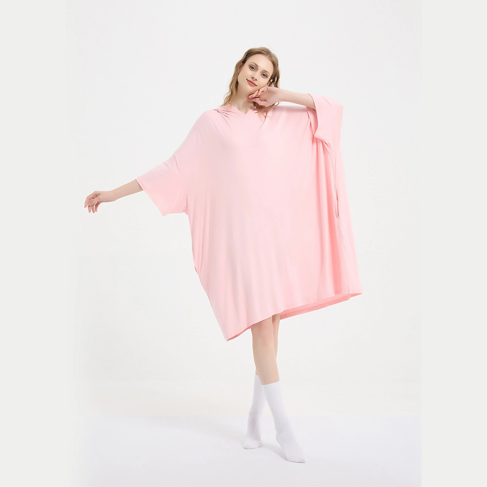 Oversized One Size Extra Long Bamboo Sleep Tee for Summer Night Dress Plus Size Women Nightwear Sleepwear Nightgown Factory