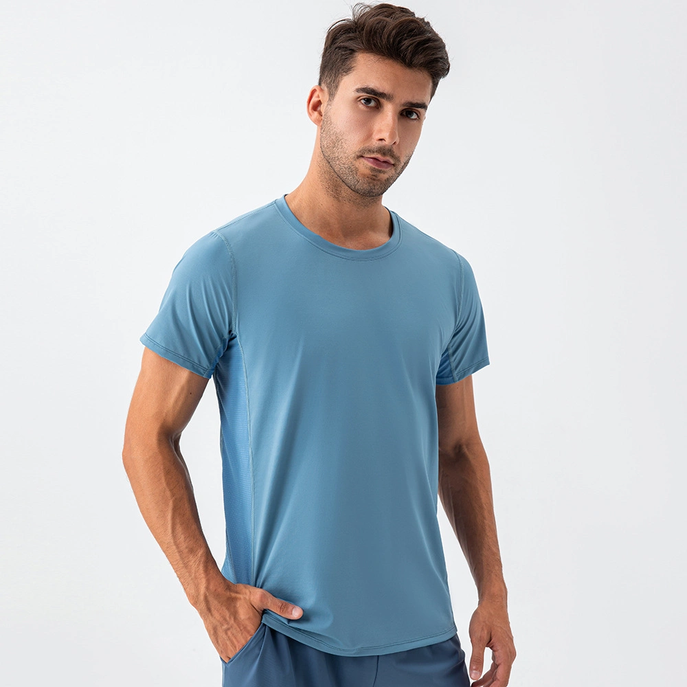 Mesh Breathable Quick-Drying Sports T-Shirt Crew Neck Loose Running Training Top Cool Fitness Short Sleeve