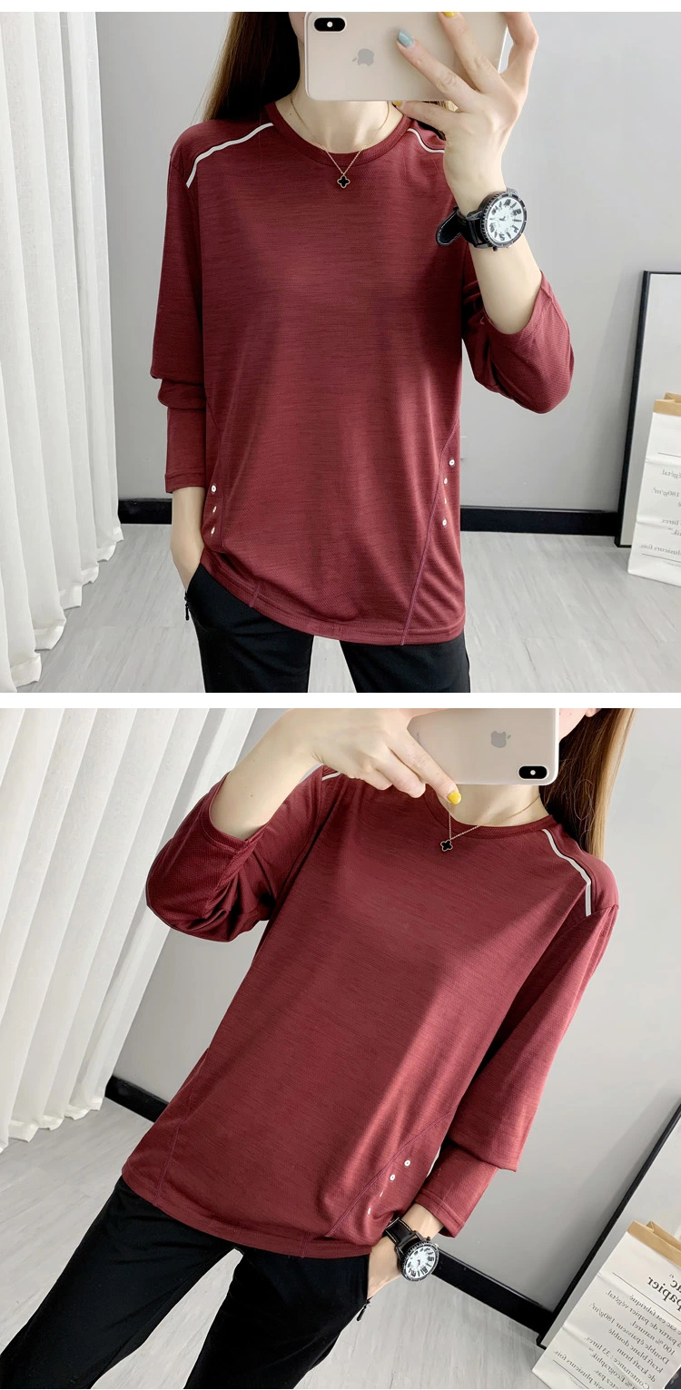 Outdoor Cationic Moisture Absorption Sweat-Wicking Quick-Drying T-Shirt Women&prime;s Long Sleeve