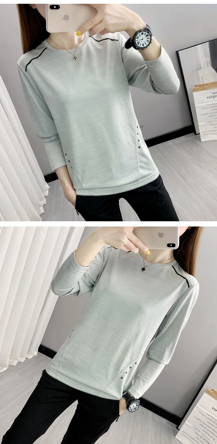 Outdoor Cationic Moisture Absorption Sweat-Wicking Quick-Drying T-Shirt Women&prime;s Long Sleeve