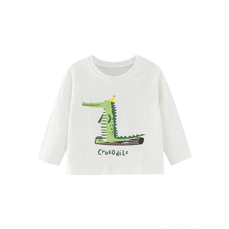 Jambear Organic Cotton Baby Toddler Long Sleeves Children Tops Boys Girls Kids Wear Tee Cartoon Print Shirt