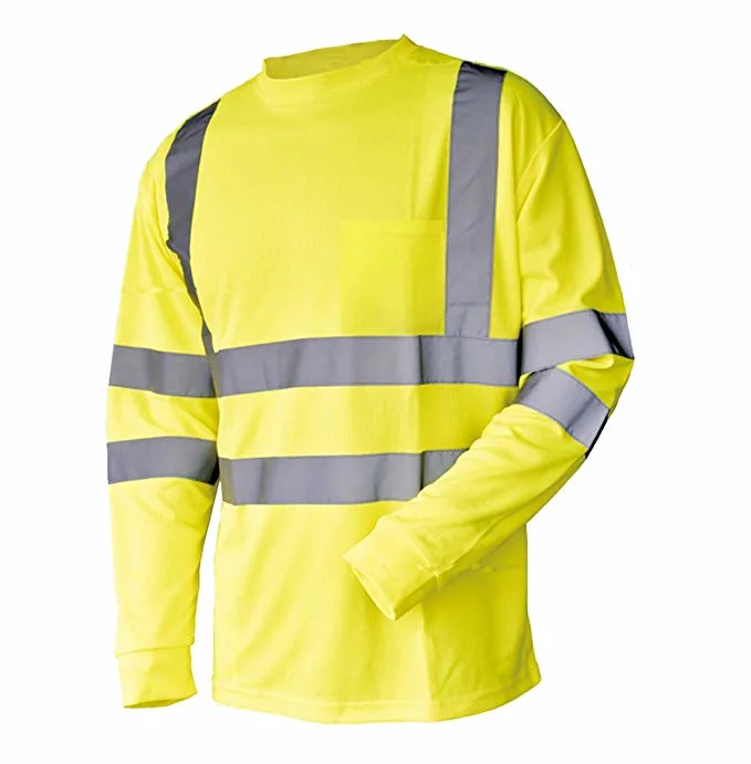 Hi Vis Reflective Safety Lime Orange Short Long Sleeve T Shirt