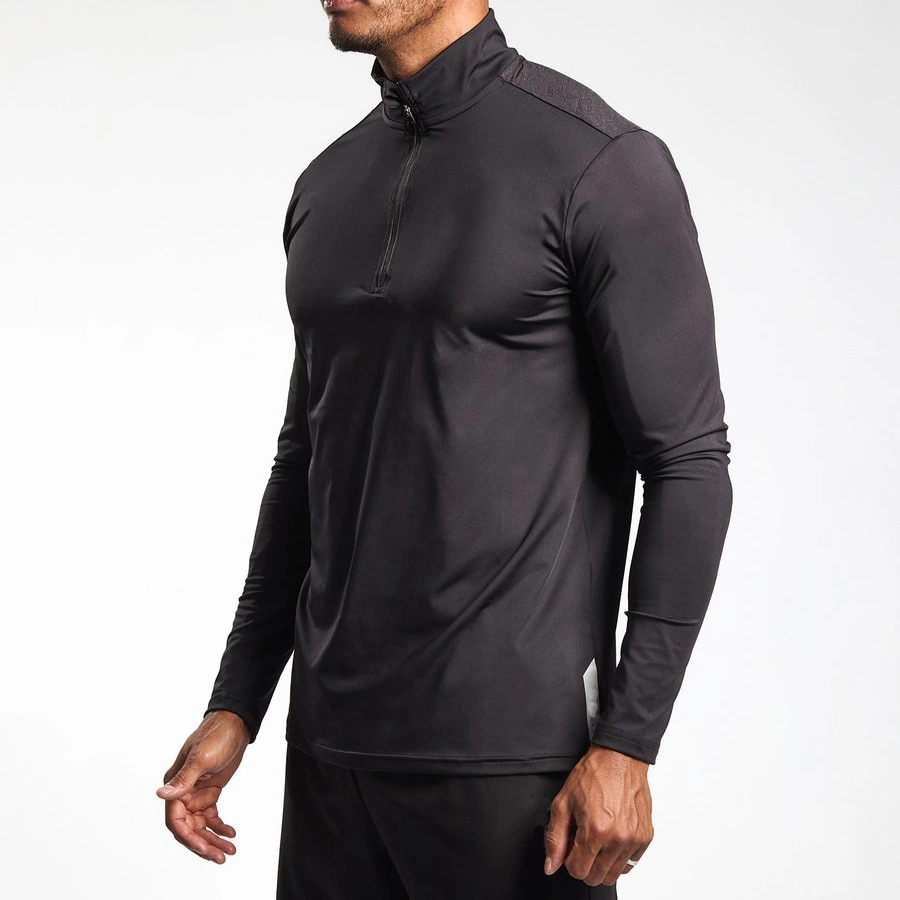 Custom Zip up Fitted Long Sleeve Dri Fit Athletic Shirts for Men