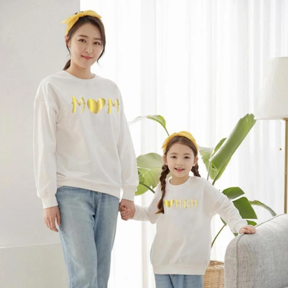 Mommy and Me Matching Outfits Hot Selling Cotton Clothing Fashion Casual Clothes Long Sleeve Shirt for Cute Printing Parent-Child