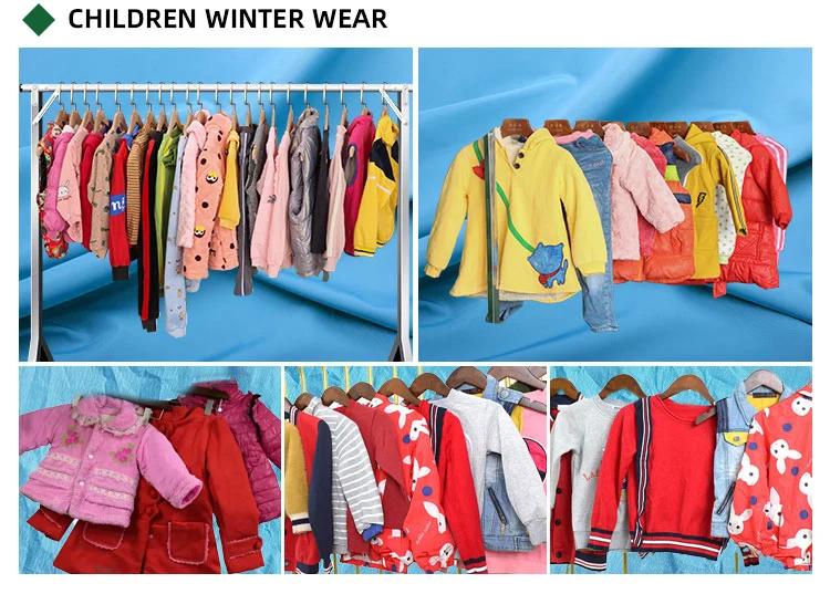 Bulk Baby Used Winterwear Sweater Autumn Child Jacket for Kids with Zipper Winter Used Clothes Container