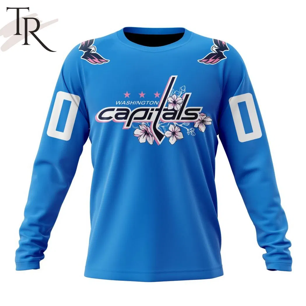 Washington Capitals Personalized 2024 Cherry Blossom Hoodie Hockey Baseball Jersey T Shirt Long Sleeve Print Stitched Wholesale &amp; Retail