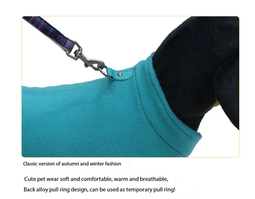 Pet Winter Clothes Fleece Vest Dog Sweater with Leash Ring Warm Pullover Dog Jacket for Winter Small Dog