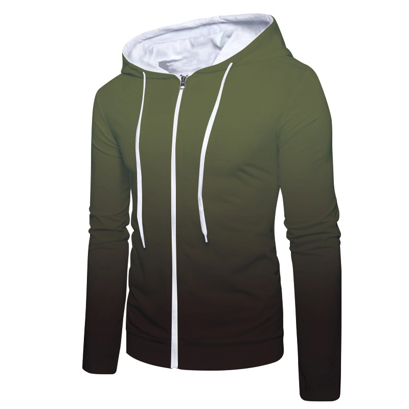 Men Mixed Color Long Sleeve Hooded Fleece Casual Loose Hoodies Fitness Hooded Wind Zip Fleece Pullovers Movement