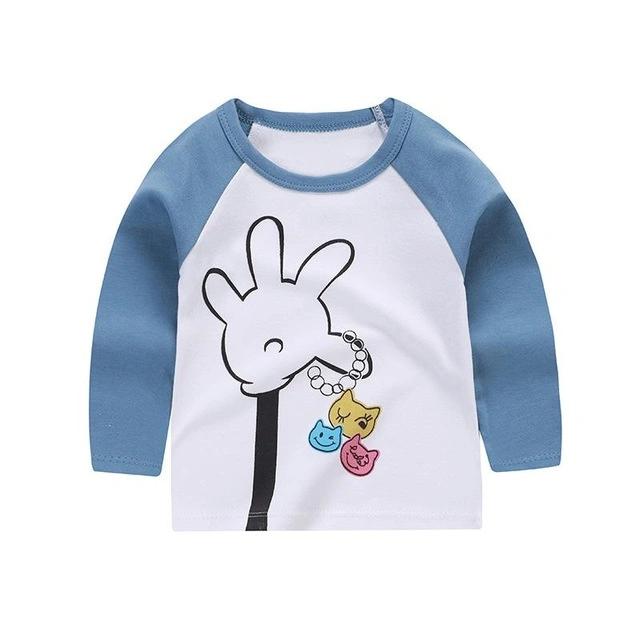 Baby Cute T Shirt Long Sleeve Cartoon Clothing Boys Tee Tops Soft Girl Casual Cotton Bottoming Shirt