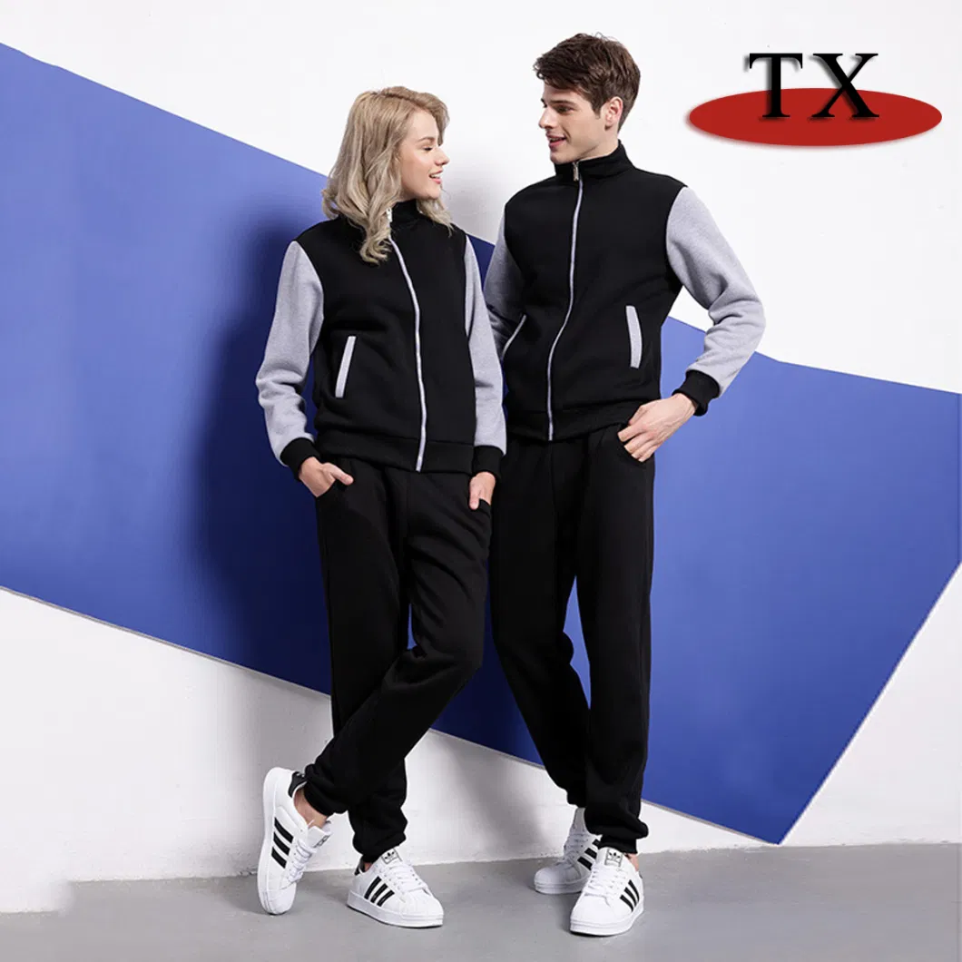 New Long Sleeve Two Colour Standing Collar Zipper Guard Garment Cotton Hoodie