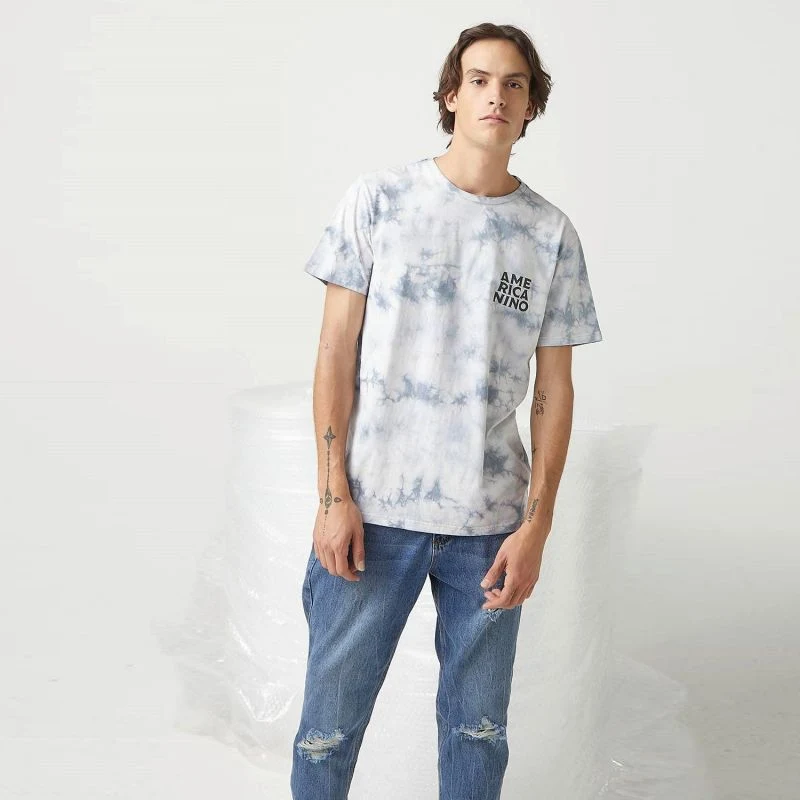 Mens Custom Casual Tie Dye and Printed Crew Neck Short Sleeve T-Shirts