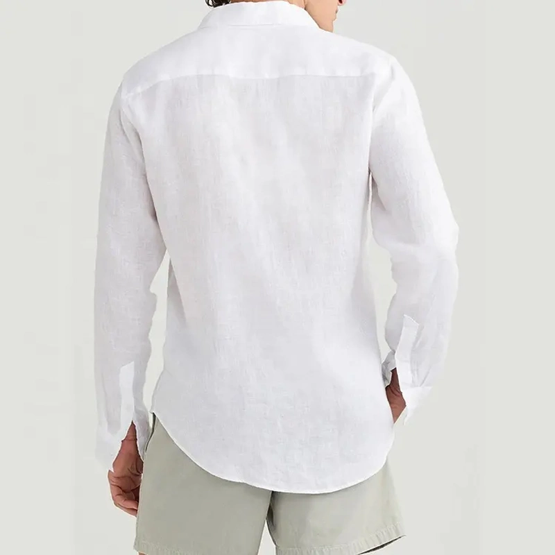 Linen Shirt Luxury Brand Plus Size White Cotton Office Long Sleeve Casual Mens Formal Shirts for Men