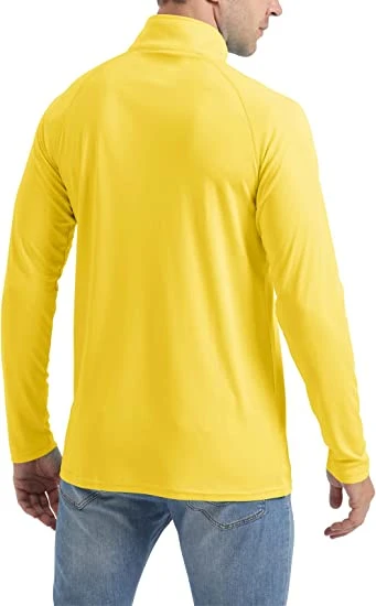 1/4 Zip Long Sleeve Shirt with Pockets Mens Zip Pullover T-Shirt Oversized T-Shirt