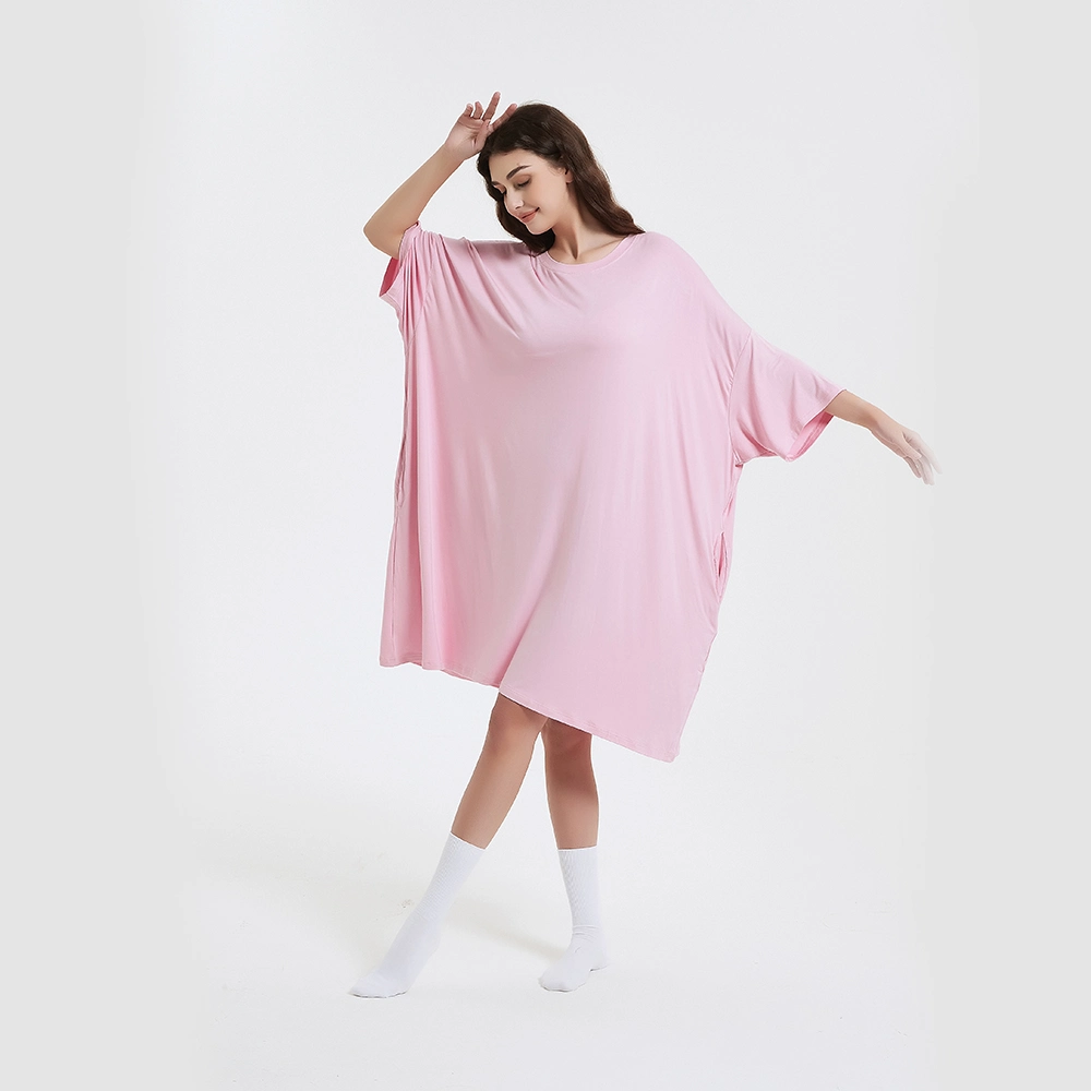 Original Factory Soft Bamboo Pajamas Long Sleeve Night Oversize T-Shirt Comfortable Sleepwear Sleep Dress Sleep Tee