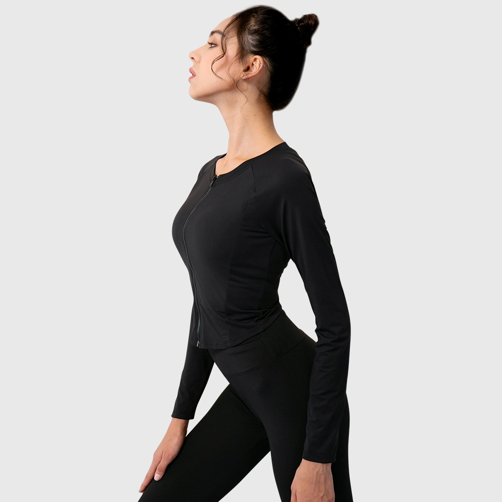 Quick Dry Seamless Yoga Wear Sports White Women Long Sleeve Shirt