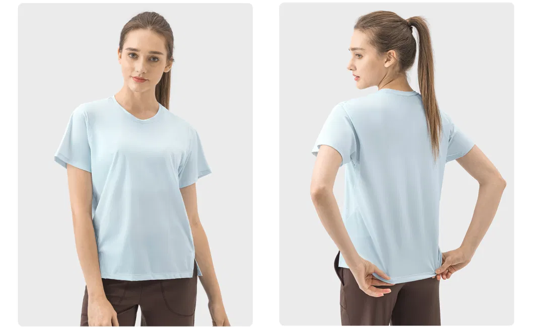 New Style Quick-Dry Sports Short Sleeves Relfective Night Running T-Shirts for Women