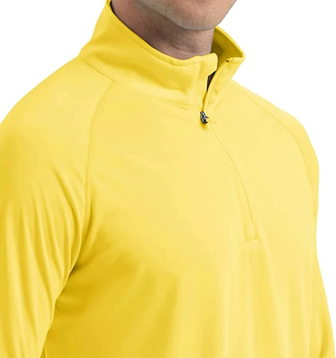 1/4 Zip Long Sleeve Shirt with Pockets Mens Zip Pullover T-Shirt Oversized T-Shirt