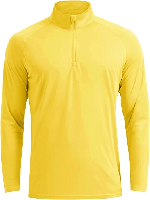 1/4 Zip Long Sleeve Shirt with Pockets Mens Zip Pullover T-Shirt Oversized T-Shirt