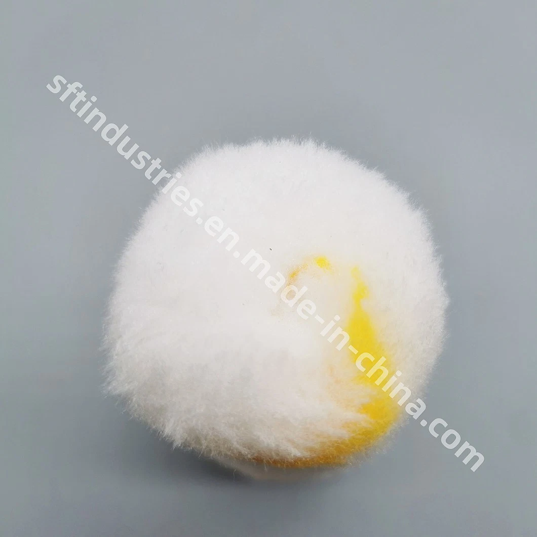 Wool Roller Sleeves White with Yellow Stripe for Epoxy Coating