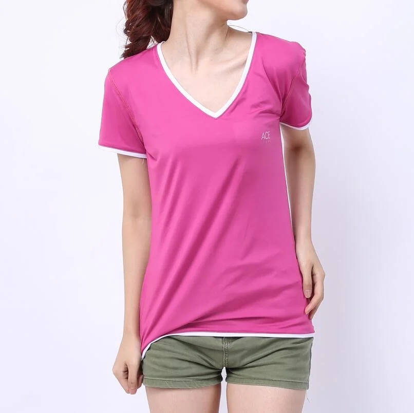 OEM Women Printing Round Neck Tshirt with Custom Logo