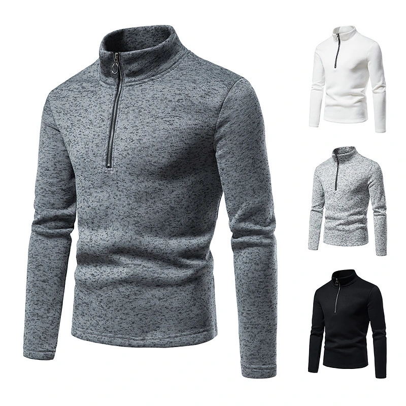 Half Zipper Factory High Quality Men Casual Sport Wind Long Sleeve Turtle Neck Sweater Fleece Street Fashion Men&prime;s Fleece Hoodies Pullover