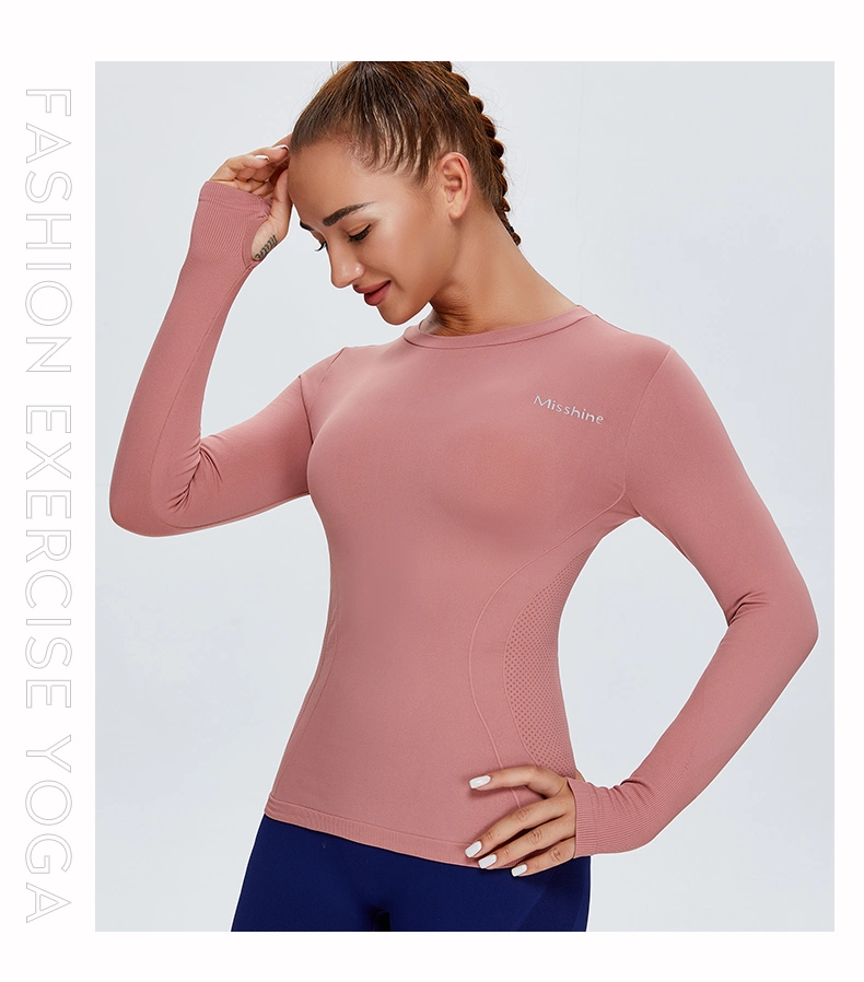 Custom Women Long Sleeve Yoga Tops Wholesale Girls Sports Workout Fitness Yoga Shirt