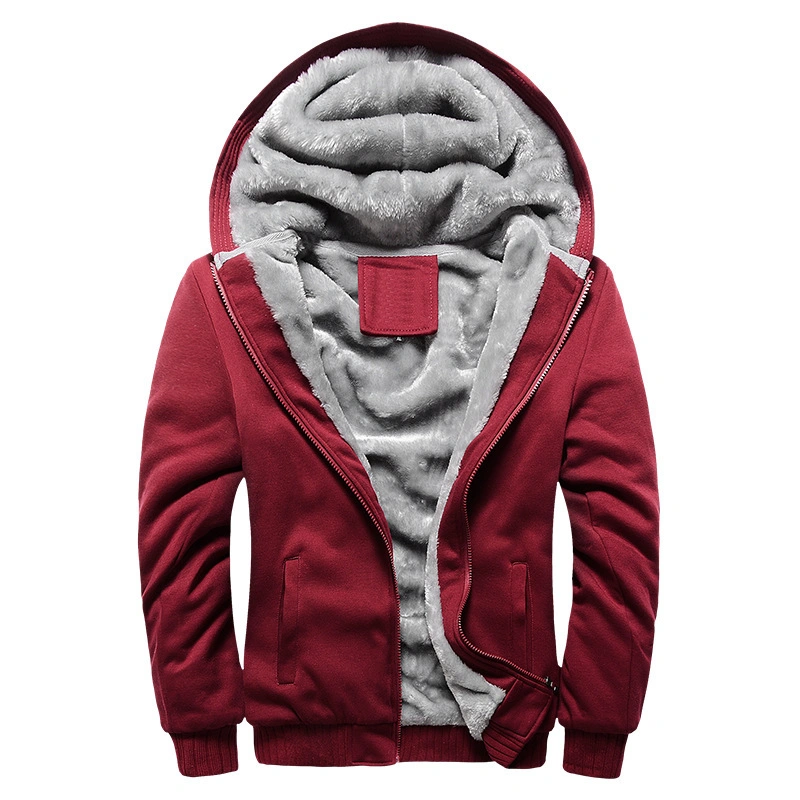 Factory High Quality Zipper Cardigan Hoodie with Velvet Color Matching Leisure Men&prime;s Hooded Fleece Hoodies Pullover Sports