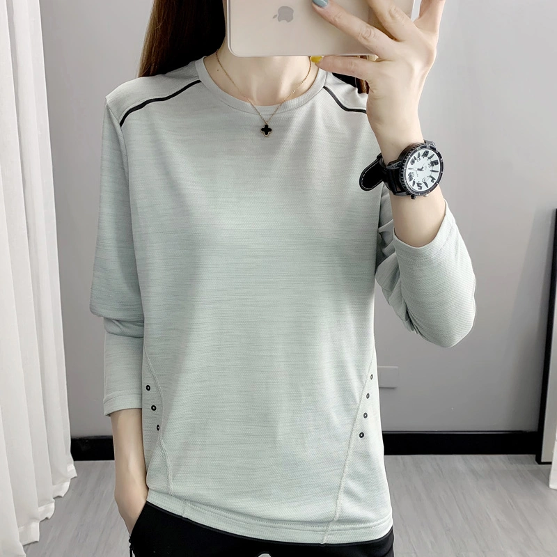 Outdoor Cationic Moisture Absorption Sweat-Wicking Quick-Drying T-Shirt Women&prime;s Long Sleeve