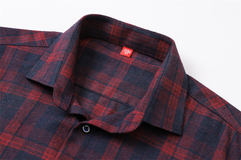 Top Sell New Customized 100% Cotton Men&prime;s Loose Dress Shirts Blouse Long Sleeves Oversized Yarn-Dyed Casual Formal Flannel Business Shirt with Logo