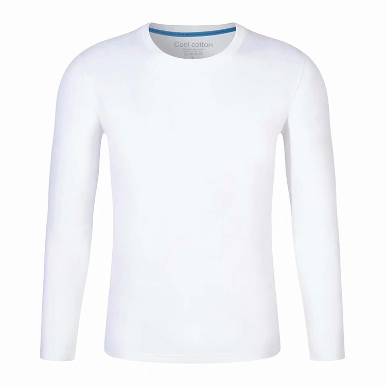 High Quality Heavyweight Cotton T Shirts Exporters Long Sleeve White T Shirt for Men Wholesale Blank T Shirt