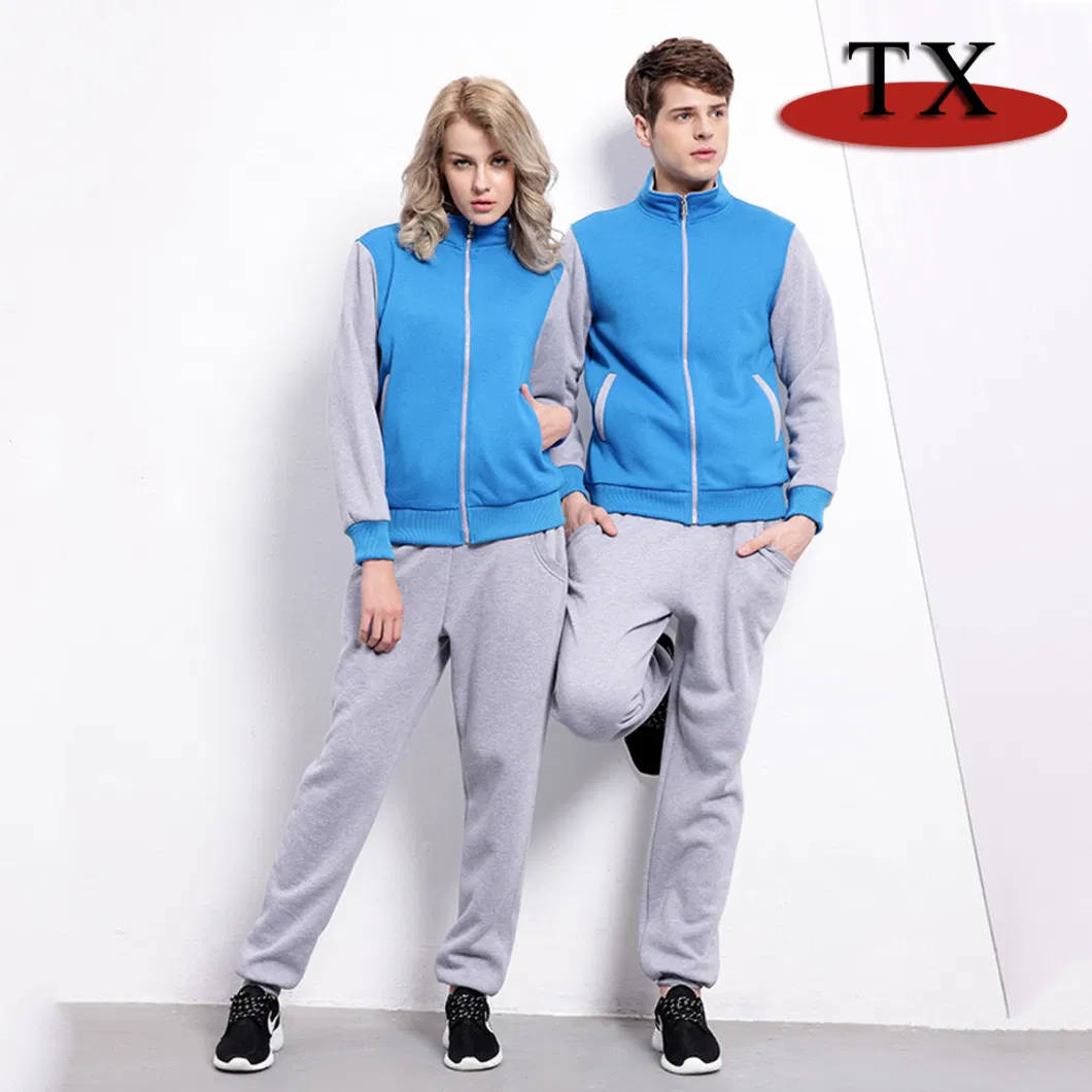 New Long Sleeve Two Colour Standing Collar Zipper Guard Garment Cotton Hoodie