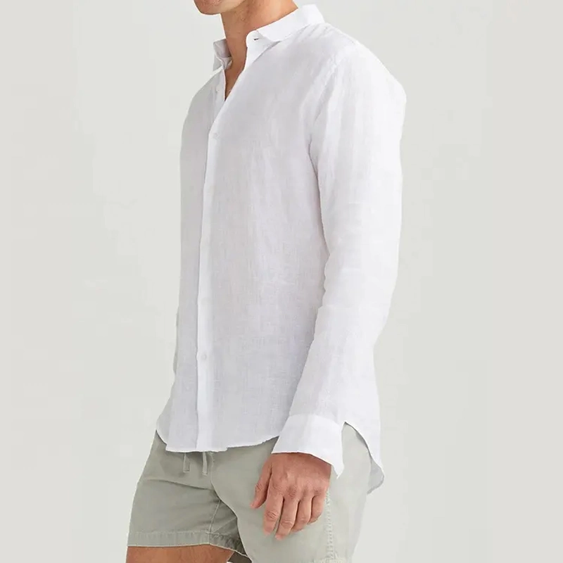 Linen Shirt Luxury Brand Plus Size White Cotton Office Long Sleeve Casual Mens Formal Shirts for Men