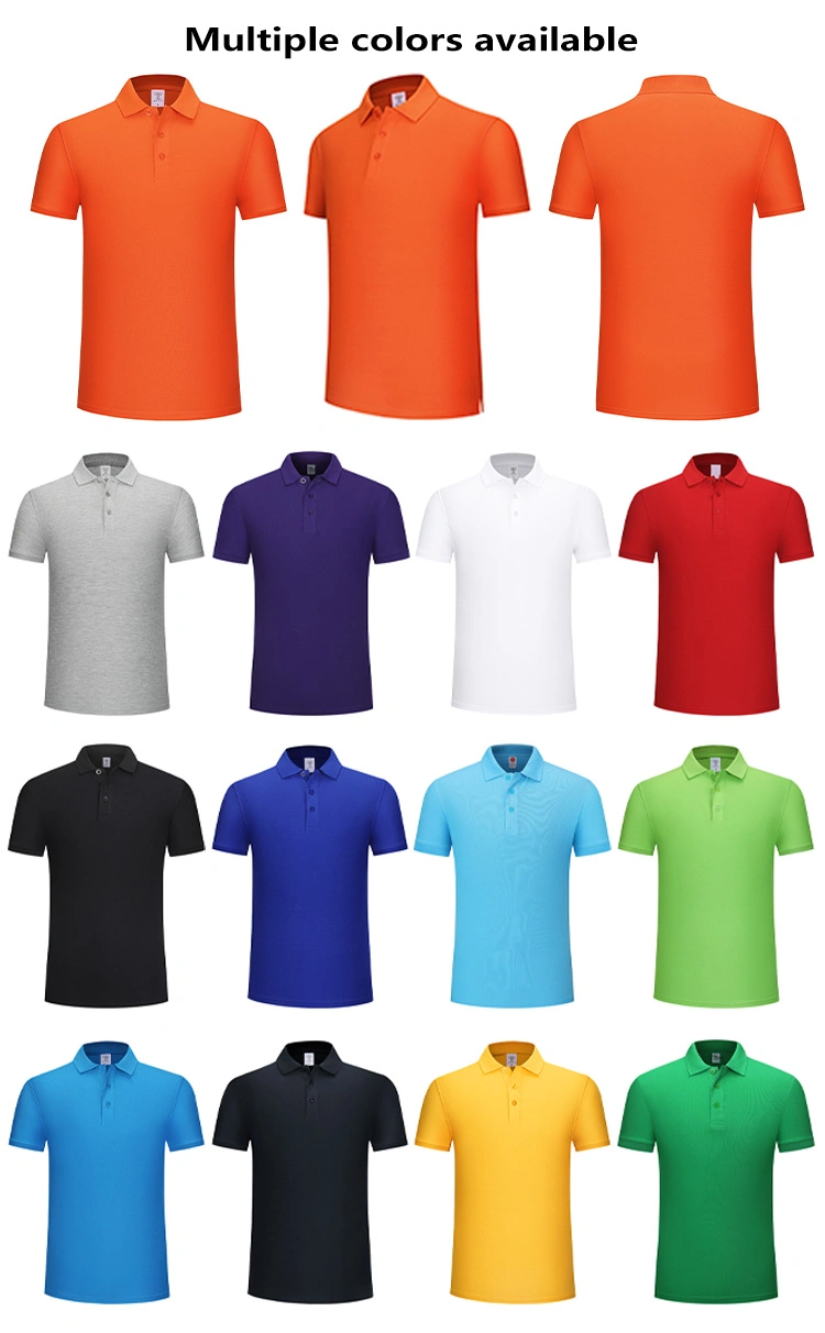 Wholesale Men&prime; S Golf Custom Embroidered Pique Polo Shirts 100% Cotton Fabric Solid Color Polo Shirt