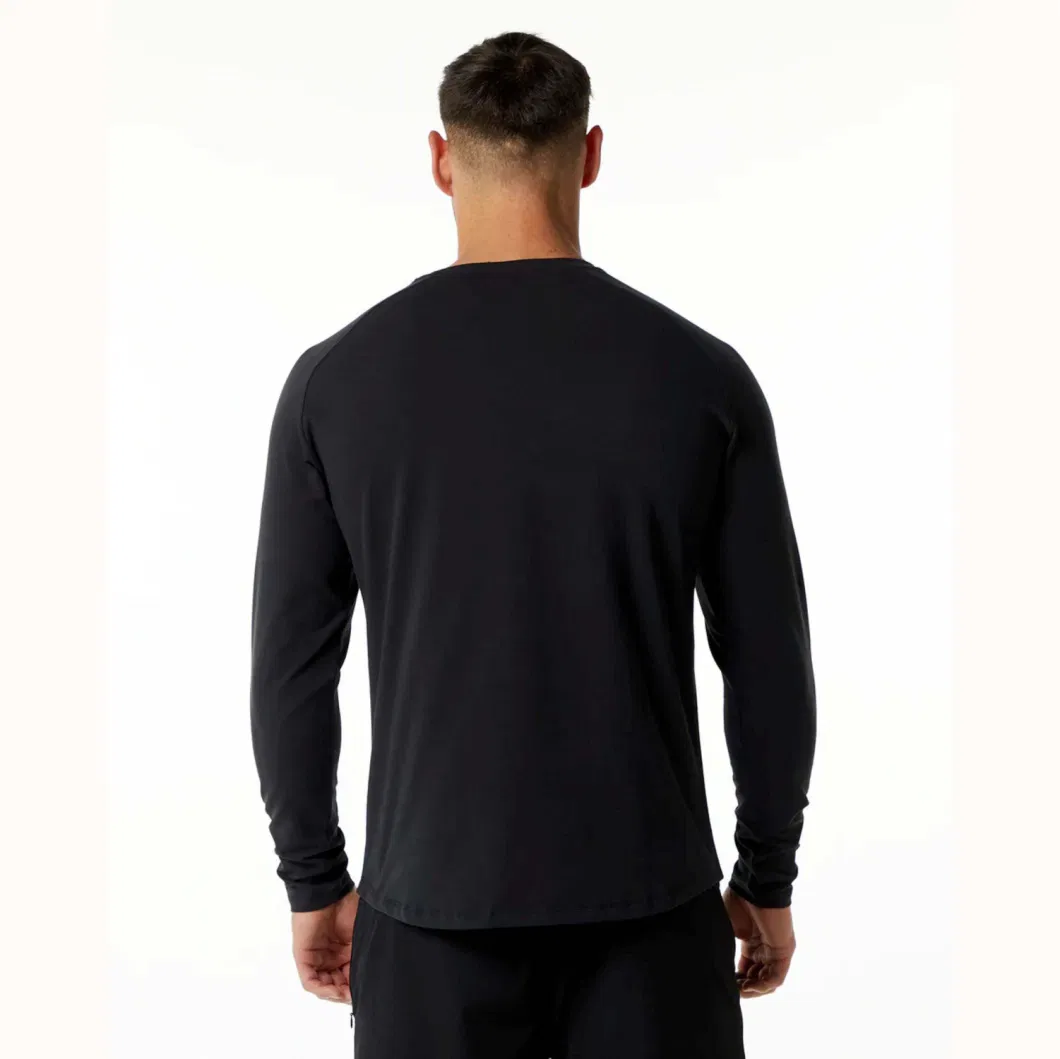 Bamboo Cotton Blended Tee Mens Long Sleeve Branded T Shirts for Men