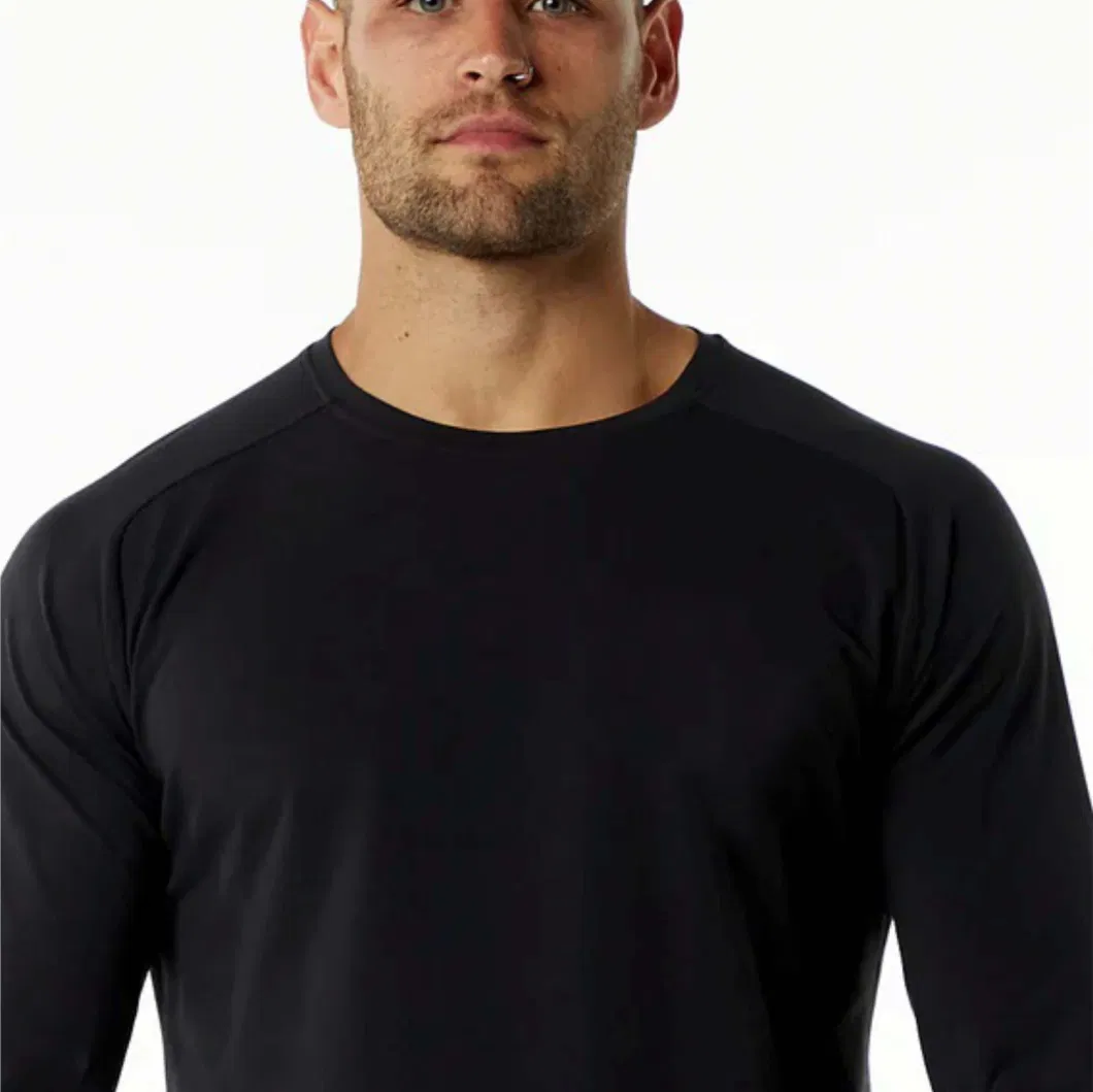 Bamboo Cotton Blended Tee Mens Long Sleeve Branded T Shirts for Men