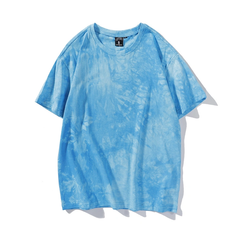 Hip-Hop Splash Ink Short-Sleeved Men Oversize Couple Tie and Dye T-Shirts