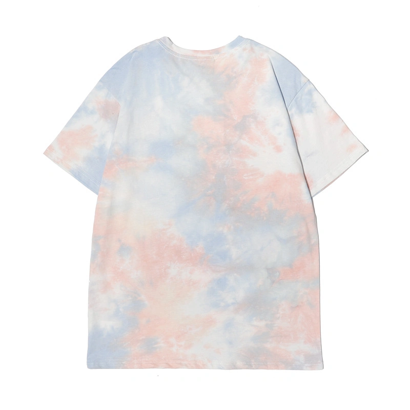 Hip-Hop Splash Ink Short-Sleeved Men Oversize Couple Tie and Dye T-Shirts