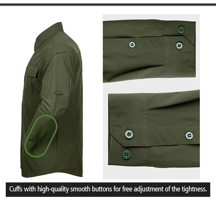 Quick Drying Army Green Tactical Long Sleeve Shirt