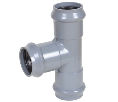 Long Service Life PVC Rubber Ring Joint Fittings Equal Tee