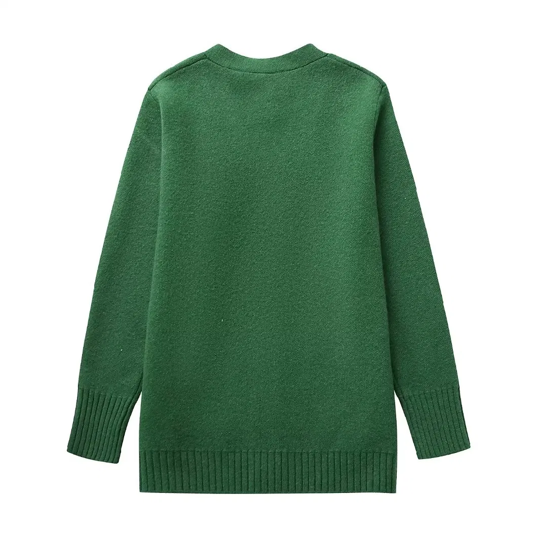 Pb&Za Women&prime;s Clothing Wholesale Solid Color Basic Knitted Jackets and Sweaters