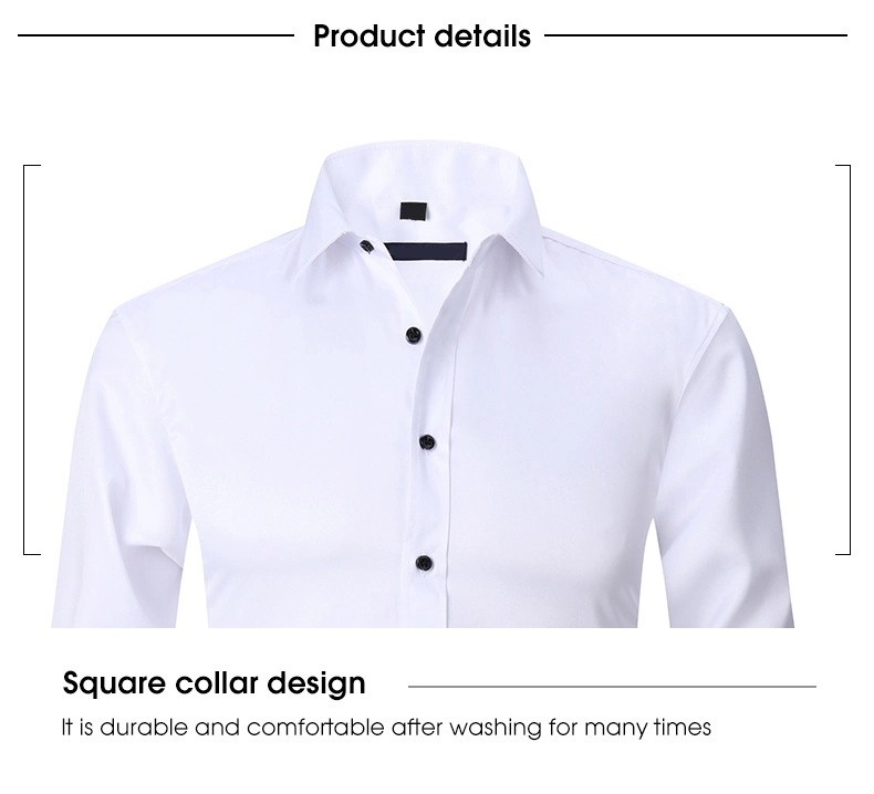 OEM Wholesale Luxury Brand Plus Size White Cotton Office Long Sleeve Casual Formal Shirts for Men