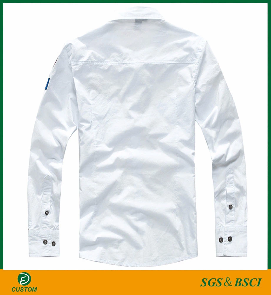 Wholesale 100% Cotton Green Long Sleeve Shirts for Men