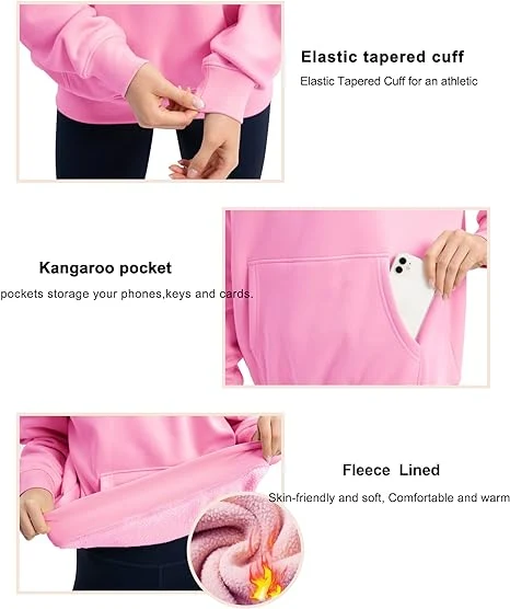 Women&prime;s Oversized Breathable Hoodie Loose Fit Soft Fleece Pullover Hooded Sweatshirt with Pockets